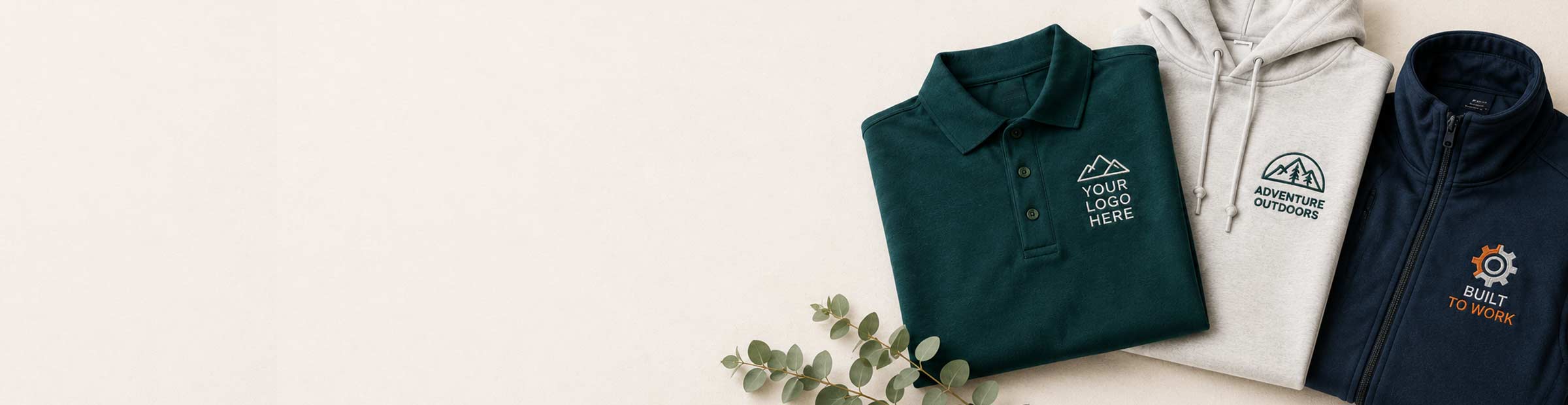 Custom embroidery on polo shirts, hoodies and workwear for businesses, schools and clubs